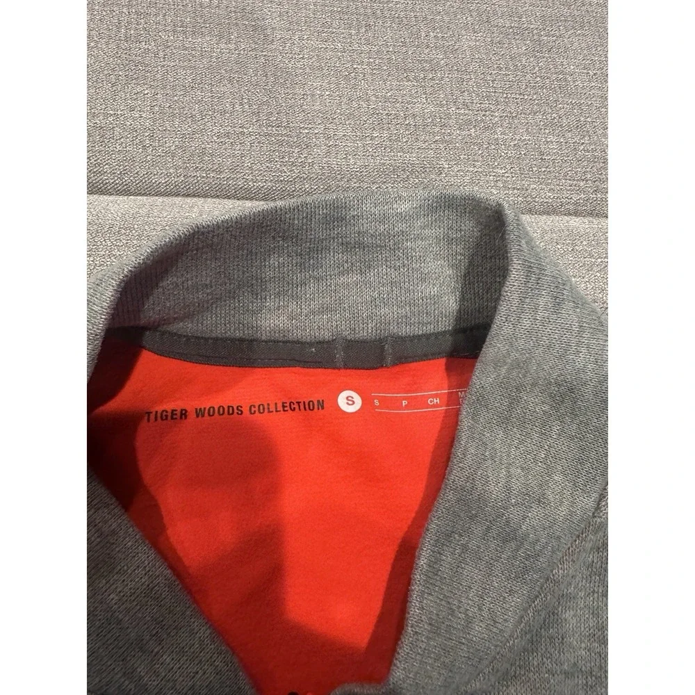 Nike TIGER WOODS COLLECTION Mens S 1/4 Zip Grey Infared Golf Pullover/Sweatshirt